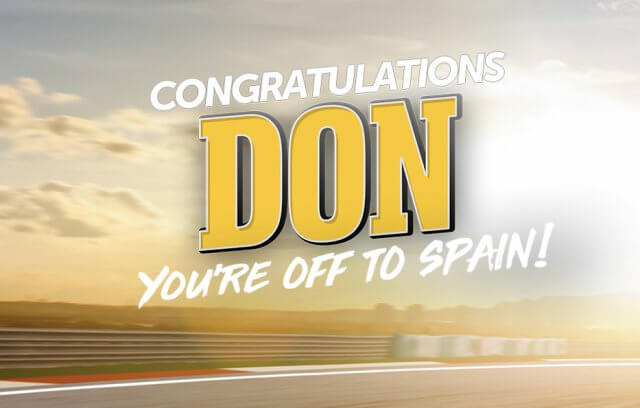 Congrats to Lucky Motor Race Winner Don!